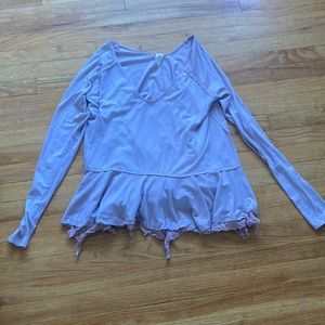 We the Free Distressed Long Sleeve Top